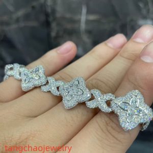 VVS Moissanite 925 Sterling Silver Miami Bracelet 9mm 8 inches White
