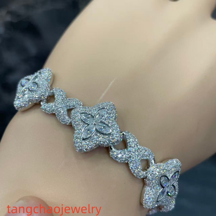 VVS Moissanite 925 Sterling Silver Miami Bracelet 9mm 8 inches White