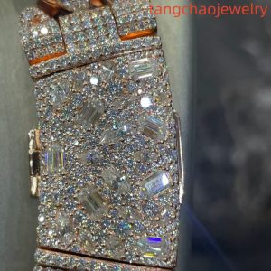 VVS Moissanite 925 Sterling Silver Miami Cuban Chain Mosaic Inlay 22mm (22 inches)