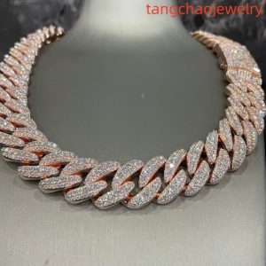 VVS Moissanite 925 Sterling Silver Miami Cuban Chain Mosaic Inlay 22mm (22 inches)