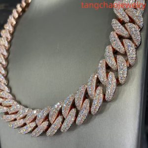 VVS Moissanite 925 Sterling Silver Miami Cuban Chain Mosaic Inlay 22mm (22 inches)