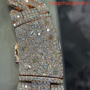 VVS Moissanite 925 Sterling Silver Miami Cuban Chain Mosaic Inlay 22mm (22 inches)