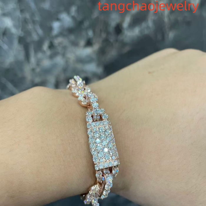 VVS Moissanite 9k Gold Miami Cuban Chain 9mm 9-inch