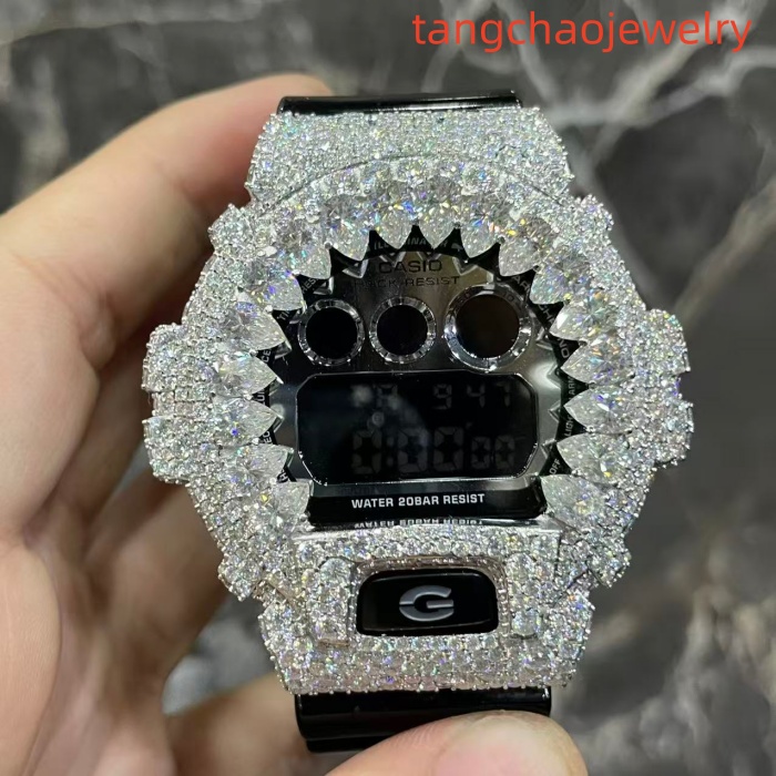 VVS Moissanite Casio G-SHOCK GM-6900 Black