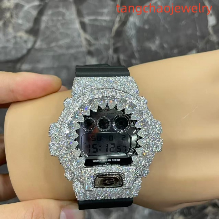VVS Moissanite Casio G-SHOCK GM-6900 Black