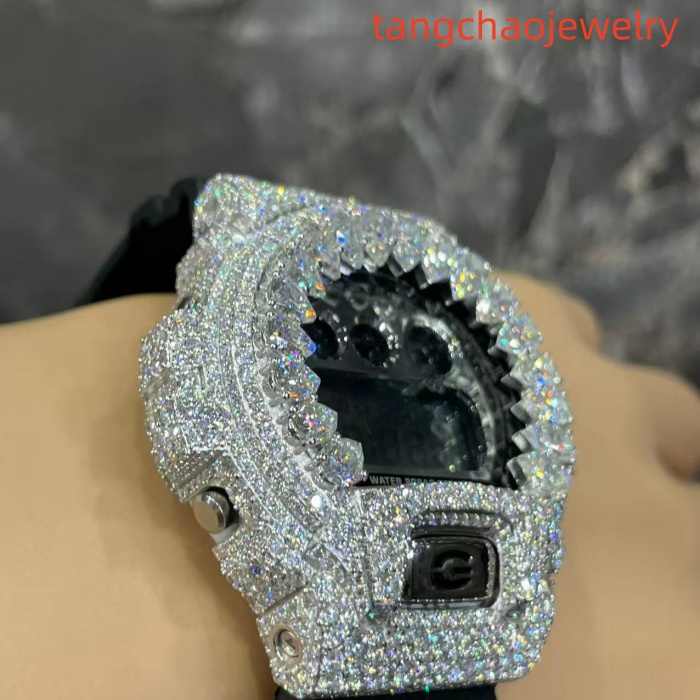 VVS Moissanite Casio G-SHOCK GM-6900 Black