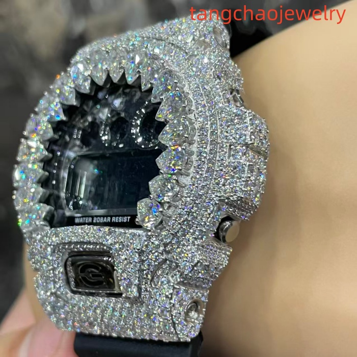 VVS Moissanite Casio G-SHOCK GM-6900 Black