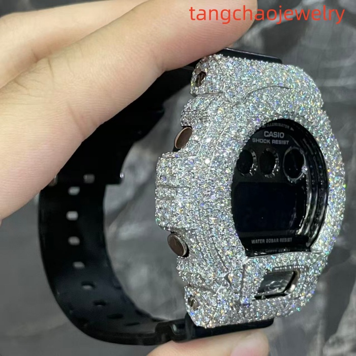 VVS Moissanite Casio G-SHOCK GM-6900 Black