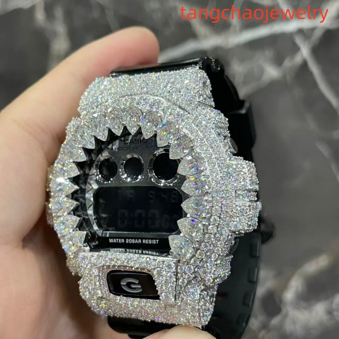 VVS Moissanite Casio G-SHOCK GM-6900 Black