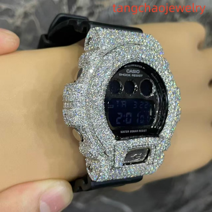 VVS Moissanite Casio G-SHOCK GM-6900 Black