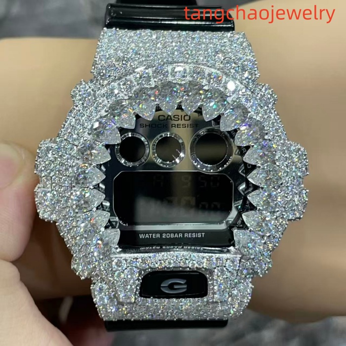 VVS Moissanite Casio G-SHOCK GM-6900 Black