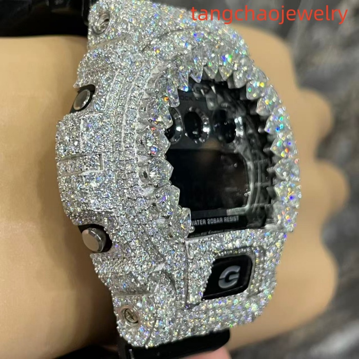 VVS Moissanite Casio G-SHOCK GM-6900 Black