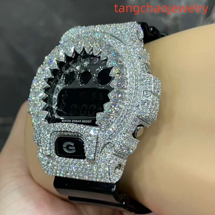 VVS Moissanite Casio G-SHOCK GM-6900 Black