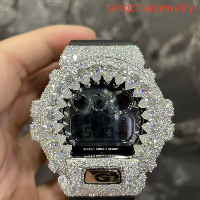 VVS Moissanite Casio G-SHOCK GM-6900 Black