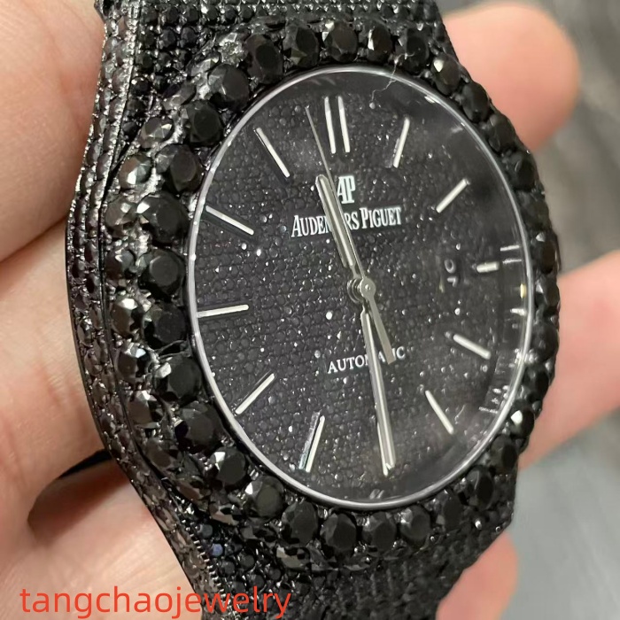 VVS Moissanite Audemars Piguet 15400 41MM black gold-plated
