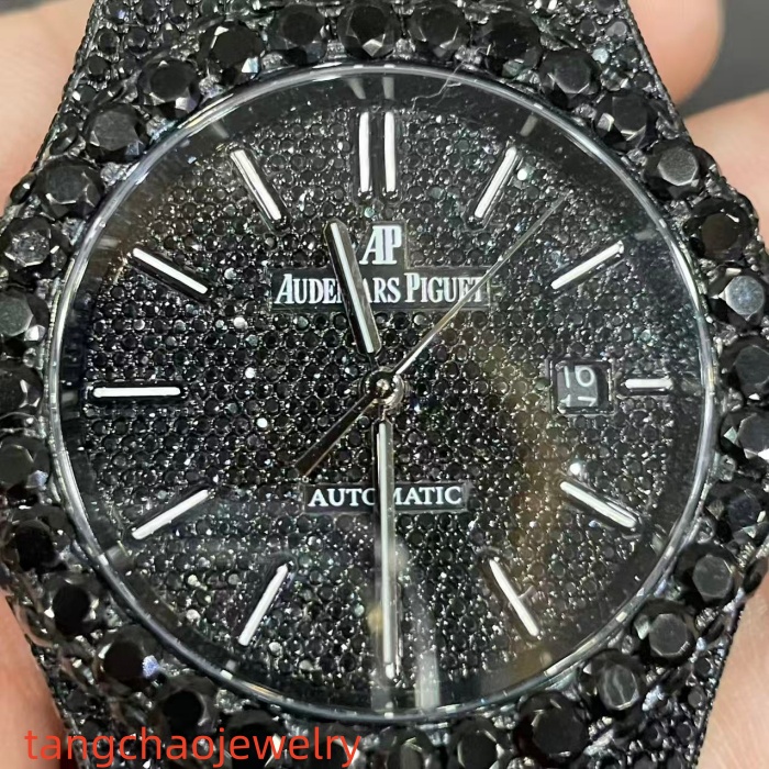 VVS Moissanite Audemars Piguet 15400 41MM black gold-plated