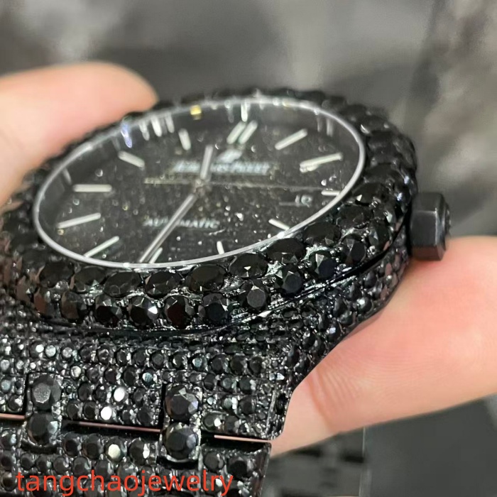 VVS Moissanite Audemars Piguet 15400 41MM black gold-plated