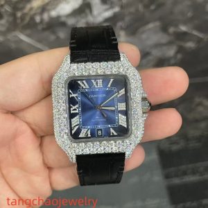 VVS Moissanite Cartier Santos WSSA0009 Blue