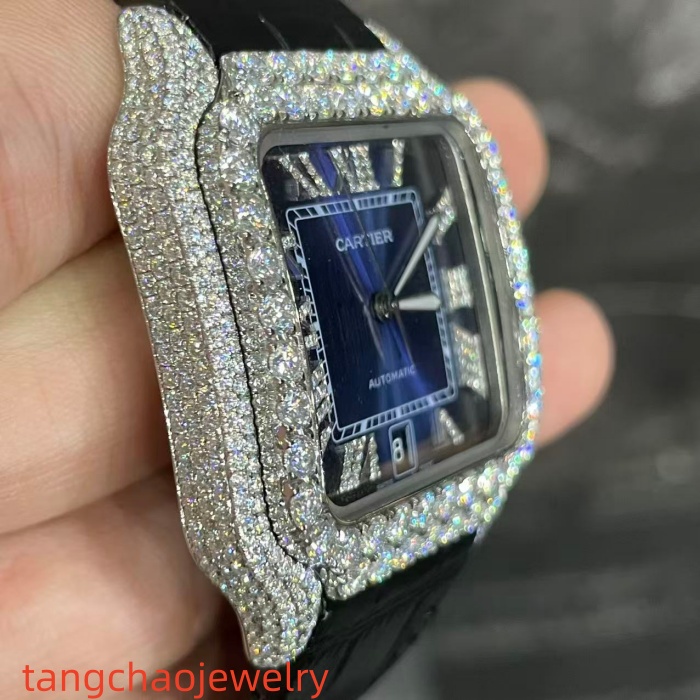 VVS Moissanite Cartier Santos WSSA0009 Blue