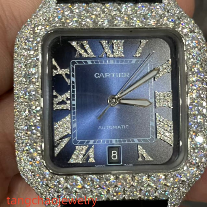 VVS Moissanite Cartier Santos WSSA0009 Blue