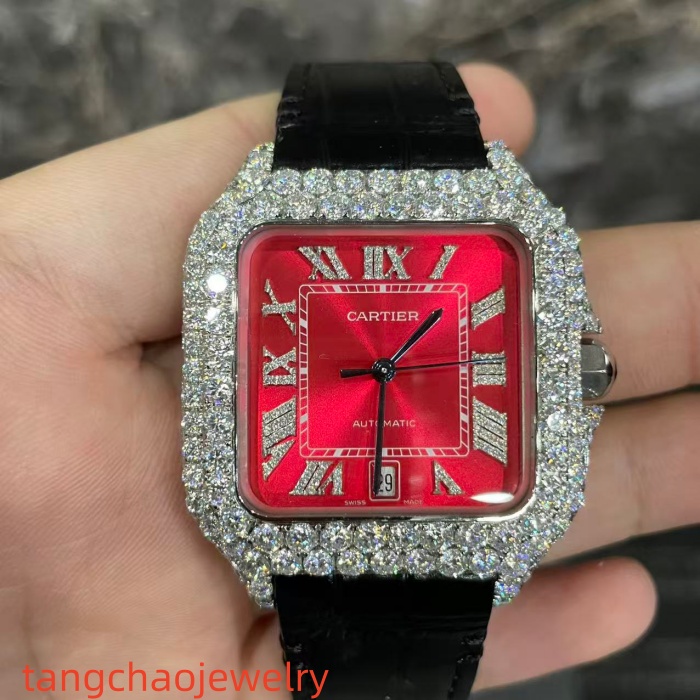VVS Moissanite Cartier Santos WSSA0009 Red