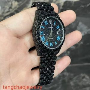 VVS Moissanite Rolex Datejust 41MM black gold-plated