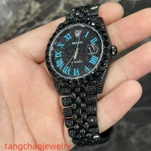 VVS Moissanite Rolex Datejust 41MM black gold-plated