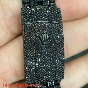 VVS Moissanite Rolex Datejust 41MM black gold-plated