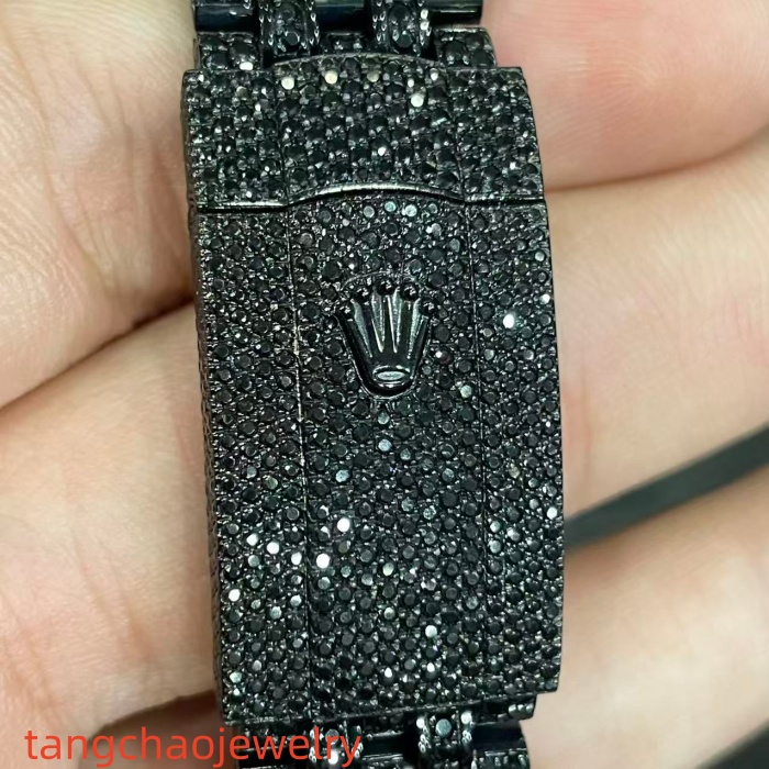 VVS Moissanite Rolex Datejust 41MM black gold-plated