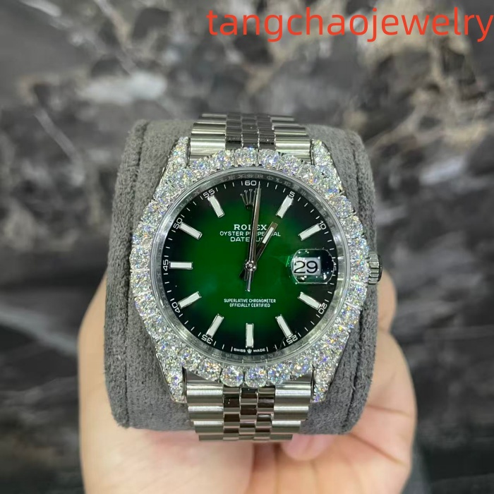 VVS Moissanite Rolex Datejust 41mm (Green)