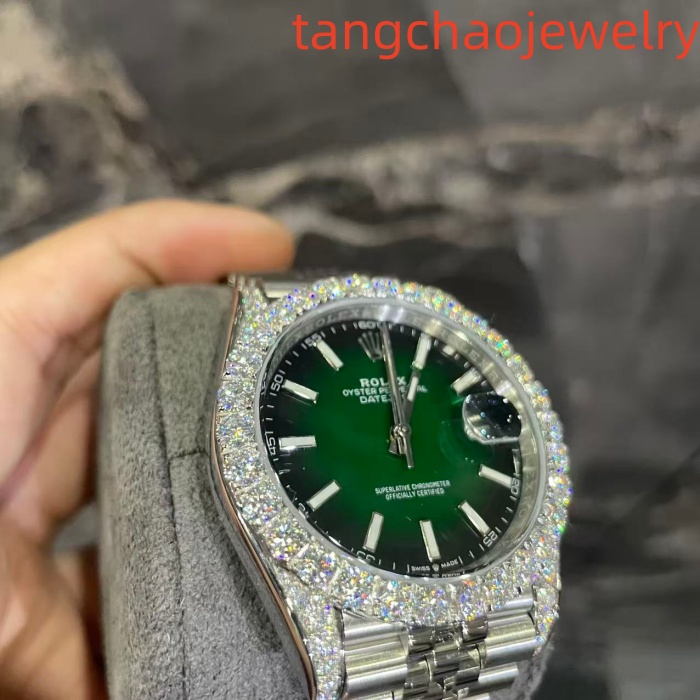 VVS Moissanite Rolex Datejust 41mm (Green)