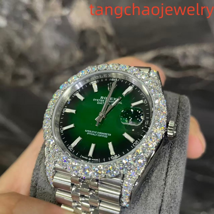 VVS Moissanite Rolex Datejust 41mm (Green)