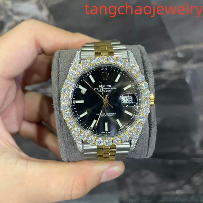 VVS Moissanite Rolex Datejust 41mm (Black)
