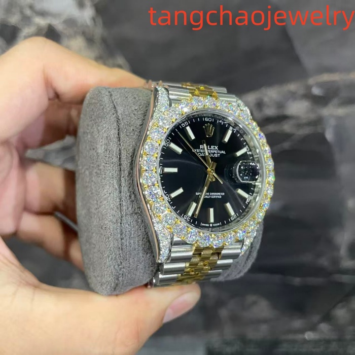 VVS Moissanite Rolex Datejust 41mm (Black)